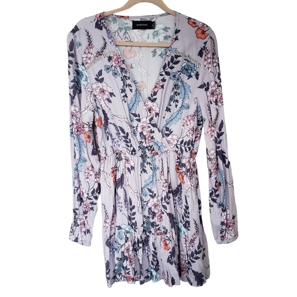 MINKPINK Floral Long Sleeve Dress - Multicolor